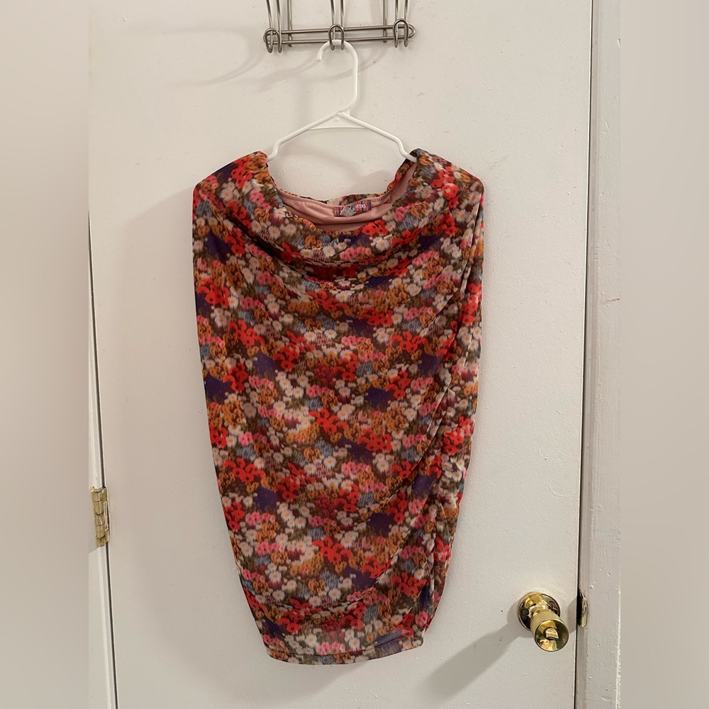 Urban Outfitters floral mesh pencil skirt
